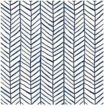 AMIGO Carta da Parati Autoadesiva Stile Bohémien-Design a Righe a Spina di Pesce blu navy,per Soggiorno Camera da Letto o Ufficio 44x500cm