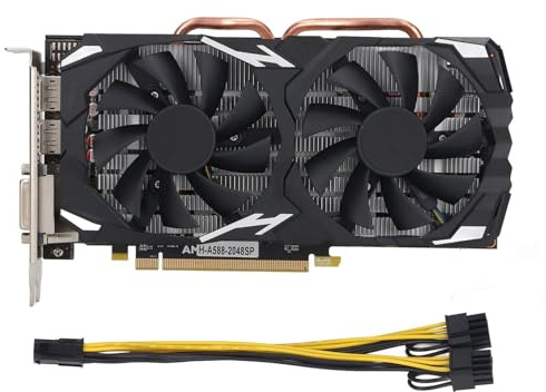 NutriEss 8GB RX580 Graphics Card GDDR5 256BIT Low Noise Gaming Desktop Computer Graphics Card for Win 10 11 Vista Linux