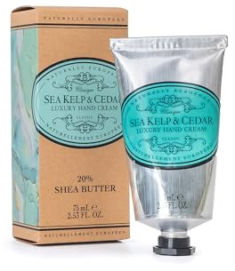 Naturally European Sea Kelp and Cedar Hand Cream For Men and Women, Moisturising and Hydrating Hand Cream, 75ml