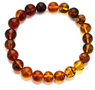 Braccialetti per Donna Bracciale in Ambra Naturale del Baltico, Braccialetto in Ambra con Gioielli squisiti