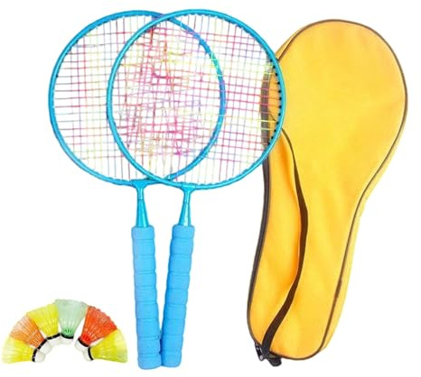 Celuicion Set da badminton per bambini, set da badminton per bambini, ragazzi, racchetta da tennis leggera, per 3-7 anni, allenamento sportivo, attività all'aperto, divertimento in famiglia