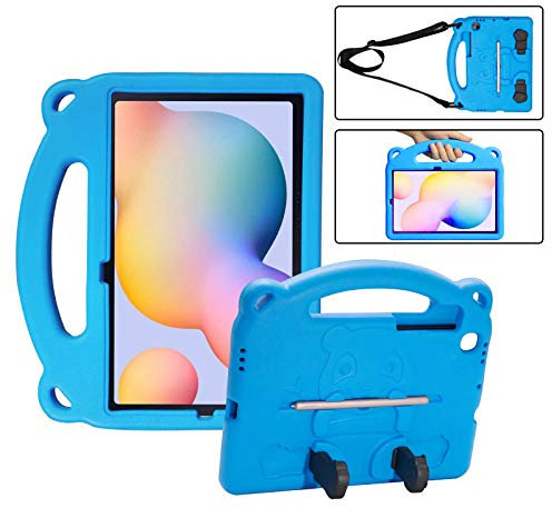 KINGSKEEN Funda para Samsung Galaxy Tab S6 Lite 10,4 Pulgadas 2024/2022/2020 (SM-P620/P625/P610/P613/P615/P619), Ligera Prueba de Golpes Profesional S6 Lite Niños Funda con Correa Hombro (Azul)