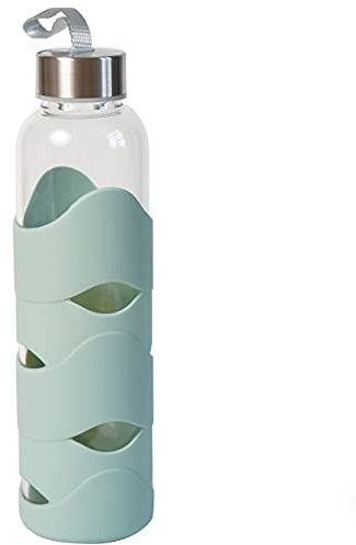 Trinkflasche Silikon Mint 500ml Glas