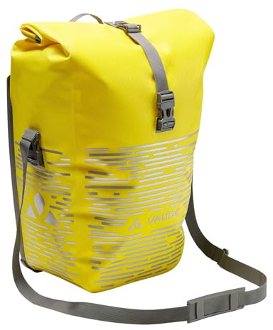 VAUDE Aqua Back Luminum Single II -Fahrradtasche - 1 Hinterradtasche (24 Liter) in gelb - wasserdicht, einfache Befestigung - Made in Germany