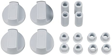 easyPART Kompatibel/Ersatz für EUROPART 10032323 Knebelset Drehknopf Knebel Set 38mmØ weiß mit Adaptern Universal für Kochfeld alle Marken 16-teilig