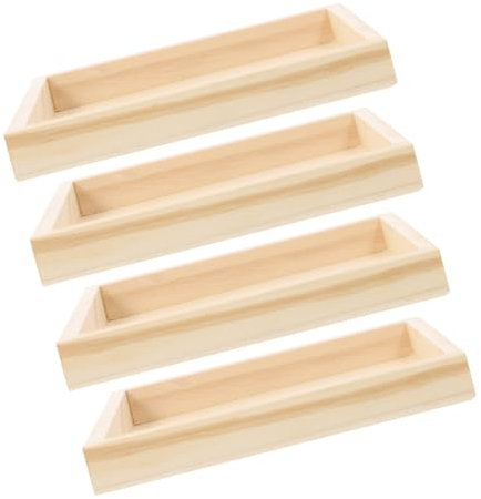 STOBOK 4 Stücke Unfinished Holz Tablett Blöcke Puzzle Quadratischen Holz Servierplatte Für Puzzle Spielzeug