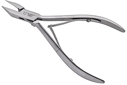 OTTO HERDER NAGELZANGE - Eckenzange spitz 11.5 cm aus Edelstahl gegen eingewachsene Zehennägel - Fußpflege Eckenzange für arbeiten in der Nagelfalz - mit verschraubten Doppelferdern