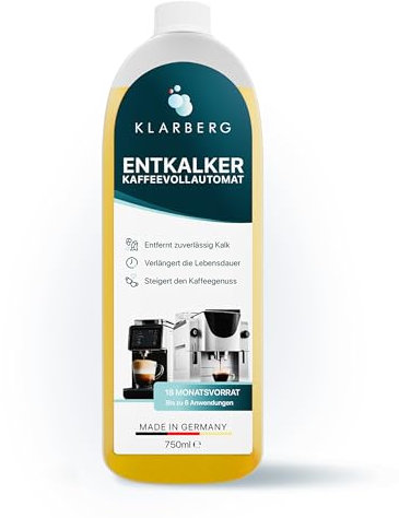KLARBERG® Entkalker Kaffeevollautomat geeignet für DeLonghi, Siemens, Philips, Nespresso, Melitta, Sage uvm. - Universal Kaffeemaschinen Entkalker flüssig - 750 ml
