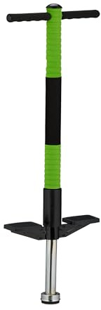 Relaxdays Salterello per Bambini, Pogo Stick, Bastone Salta-Salta, Max.35 kg, Impugnatura Imbottita, Acciaio Inox, Verde