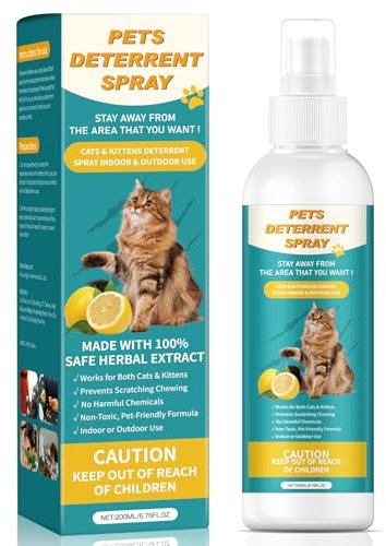 Boxmom Cat Deterrent Spray 200ML, Cat Repellent Spray – Natural Cat Training Spray for Indoor & Outdoor Use, No Trace Formula to Protect Furniture & Garden New 3