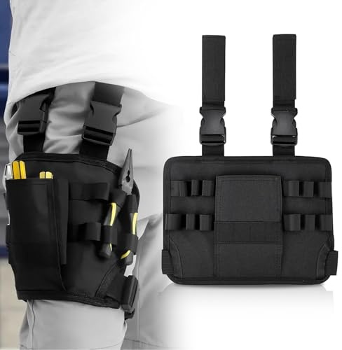 Werkzeugtasche Gürtel, Verstellbare Werkzeug Gürteltasche mit Mehreren Taschen Vielseitige Werkzeuggürtel Herren Tragbar Gürteltasche Arbeit für Schreiner Elektriker Techniker