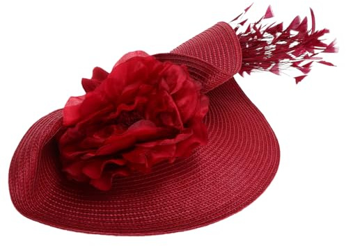PLAFOPE Exaggererad Vintage Cocktail Fascinator Hatt för Kvinnor Elegant och Blomdetaljer Handgjord Bröllopsaccessoar för Teparty och Formella Tillfällen