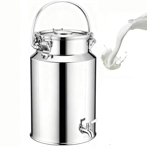 aliooila Contenitore Olio 5 Litri Con Rubinetto Latte Da Per Olio Contenitore Per Latte in Acciaio Inox Per Cucina e Uso Domestico,Capacity-5L