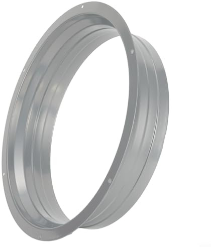 Solaughguy Conector de ventilación de brida de metal para conductos redondos de 4 a 10 pulgadas, acero galvanizado con pulverización electrostática, agujeros de montaje de tornillo, liso para borde