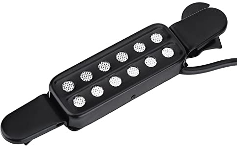 Generic Pastilla de Guitarra Magnética de 12 Orificios con Almohadillas Protectoras Suaves para Guitarra Acústica Mejora del Sonido para de Cuerdas de Metal y Uso Familiar Negro