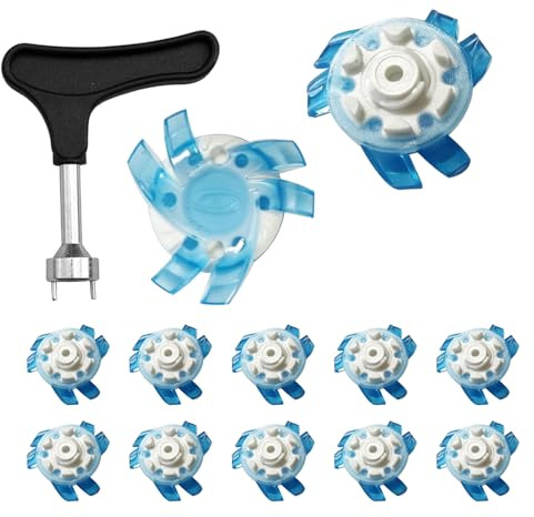 Clavos para Zapatos de Golf: 3,54 x 3,07 Pulgadas Tacos de Repuesto | RubberGolf para Zapatos, Calzado, de 12 Piezas, Clavos de rápido, Tacos portátiles, Llave, Tornillo para Entrenad
