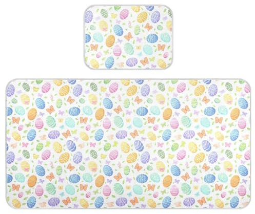Colchón refrescante colorido de huevos de Pascua para bebé, 28 x 52 pulgadas, acolchado absorbente para cuna para niños