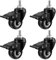 4 x Roulette pivotante, 50mm Roulettes pour Meubles avec Frein, noir