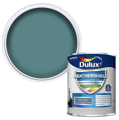 Dulux Weathershield Quick Dry Satin Paint - Teal Voyage - 750ML, 5362495