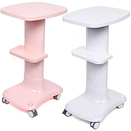 76,6 x 48,2 x 38,2 cm arbetsvagn frisörvagn rullvagn kosmetisk vagn vit/rosa, användarvagn belastning 150 kg, tyst universalhjul med broms (färg: vit)