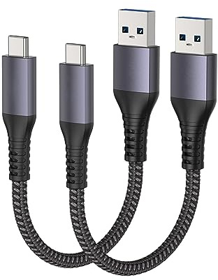 Maxonar USB C Kabel Kurz 15cm/0.15M [2Stück] 10Gbps USB3.2 Gen2 Datenkabel Typ C Android Auto QC3.0 3.1A USB A auf C Schnellladegerät für Samsung Note20 Galaxy S23/S22/S21/S20 Z Flip5 Tab S9 Pixel8