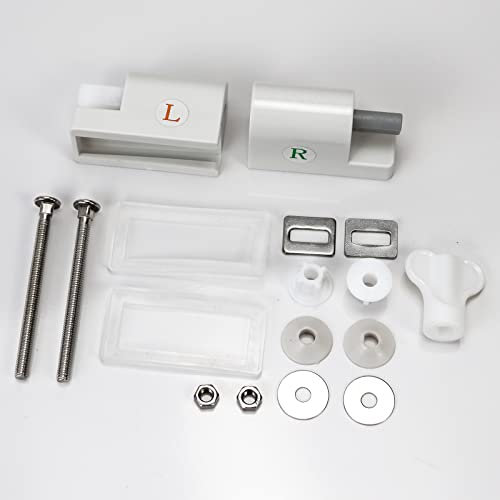 Fanmitrk Toilet Seat Hinges-Soft Close Toilet Seat Fittings Fixing Kit Replacements,for Duroplast Seats Use (UFHJJL)