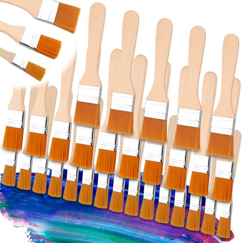 Juego de 30 pinceles planos para barniz, pinceles de cerdas, juego de pinceles, suministros de pintor, pincel de pintura para barniz, pintura de pared, pintura de tiza, pintura artística, pintura al