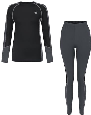 Dare2B Womens Exchange III Base Layer Set with advanced Q-Wic+ technology, perfect for Wintersports & Outdoors