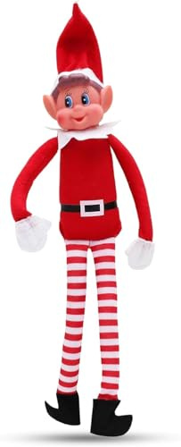 Quebec christmas mischief makers: naughty Santa’s little helper with soft body, vinyl face & hook and loop grip–fun christmas elf for family play (elf boy)