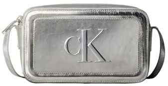 Calvin Klein Bold Ck Metallic Camera Bag 3JH - Silver Metal One Size
