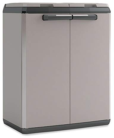 BRB Müllbox aus Kunststoff für 2X 110-Liter-Müllsäcke, BxTxH 680x390x850 mm