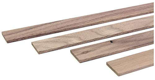 wodewa Holzleiste Wandleiste Nussbaum Natur 1m Abschlussleiste Holz 30x4mm Zierleiste für Wandverkleidung Decke Boden Abdeckleiste DIY Basteln