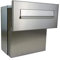 F-04 Mauerdurchwurf Briefkasten komplett aus Edelstahl (Tiefe: 18-27 cm) - LETTERBOX24.de