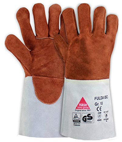 Hase Fulda - Guantes de soldador (talla 10, piel de vaca, 6 unidades)