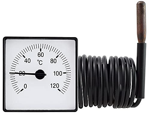 TPM-03K Analog Quadratisch Thermometer mit 1,5m Fernfühler.