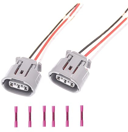 2Pcs Connector 3-Way 3 pin Replacement for Car Alternator Plug Connector 90980-11349