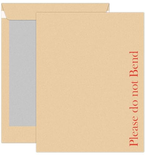 Postmaster Please Do Not Bend Briefumschläge, A5, fester Einband, Haftverschluss, 10 Stück