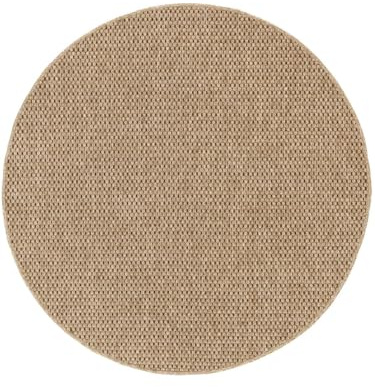 RugVista Jolin In & Outdoor-Teppich, Rund, Ø 240 cm, Beige | Moderne, Niedriger Stapel, Nur Handwäsche, Oeko-Tex 100, UV-beständig, Küche, Patio