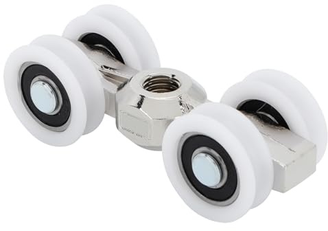 Nikou Rouleaux de Porte, Rouleau de Porte Coulissante Curseur Roulette Coulissante Aérienne Roulements 4 Roues Roues Suspendues pour Meubles