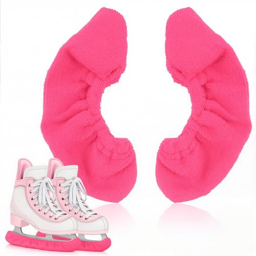 Pretwad 1 Paar Schlittschuh Kufenschoner,Rosa Winter Schlittschuhschoner,Elastische Kufenschoner Schlittschuh,Winter Sport Schlittschuhüberzüge,Kufenschoner für Schlittschuhe