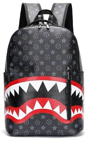 Syzplnwy Zaino per Tempo Libero a Tema Squalo, Borsa da Viaggio per Uomo, Borsa da Lavoro, Borsa per Campus, Borsa per Viaggi all'Estero, Grande Capacità', L