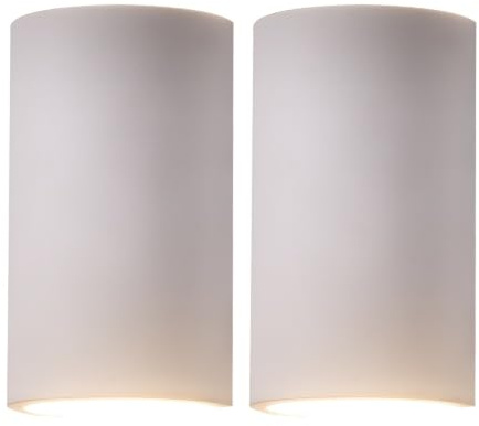 firstchoicelighting Set of 2 Evie - White Plaster GU10 Wall Lights